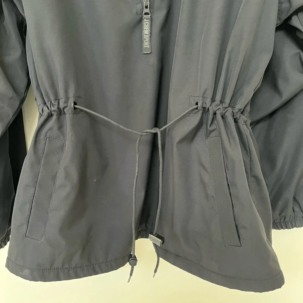 J Crew ~ Anorak Jacket ~ Fully Fleece Lined Weather Resistant Zipper Black Large